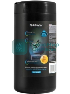 Чистящие салфетки Defender CLN ECO для экранов всех видов: ЭЛТ, ЖК, плазменными панелями/туба/100 шт/Россия
