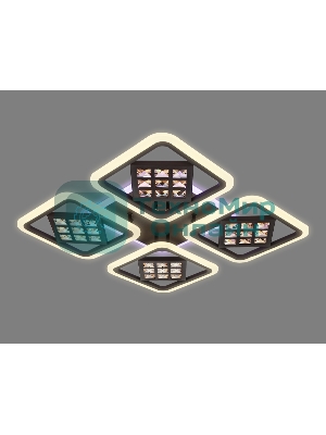 Светильник Ambrella light FA287/4 CF/TI кофе/янтарь 116W 750*750*80 (ПДУ РАДИО 2.4G)