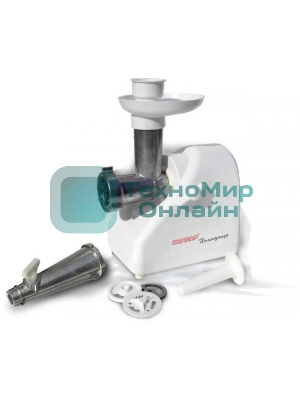 Мясорубка электрическая Белвар КЭМ-36/220-4-34 белый, 1000 Вт, 0.6 кг/мин, реверс, насадки - 5