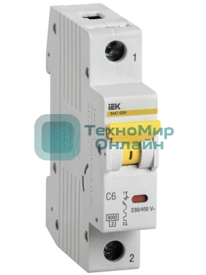 Выключатель автоматический однополюсный ВА47-60M 6А C 6кА MVA31-1-006-C IEK