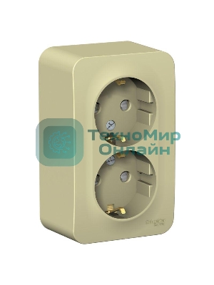 Розетка 2-м ОП Blanca 16А 250 В защ. шторки с заземл. изол. пласт. беж. SchE BLNRA011217