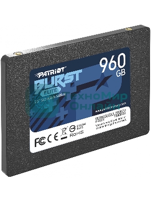 Накопитель SSD Patriot Burst Elite, 960Gb, SATA, 2.5