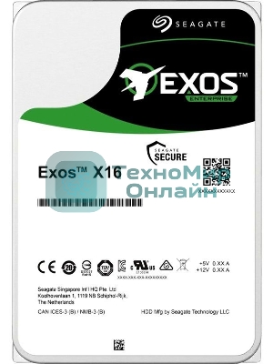 Жесткий диск Seagate 16Tb, ST16000NM002G, SAS Exos X16, 7200 rpm, 256Mb buffer
