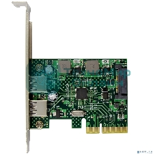 Контроллер ORIENT AM-U3142PE-2A, PCI-Ex4 v3.0, USB 3.2 Gen2, 2-port ext Type-A, ASM3142 chipset, разъем доп.питания, в комплекте LP планка крепления (31273)