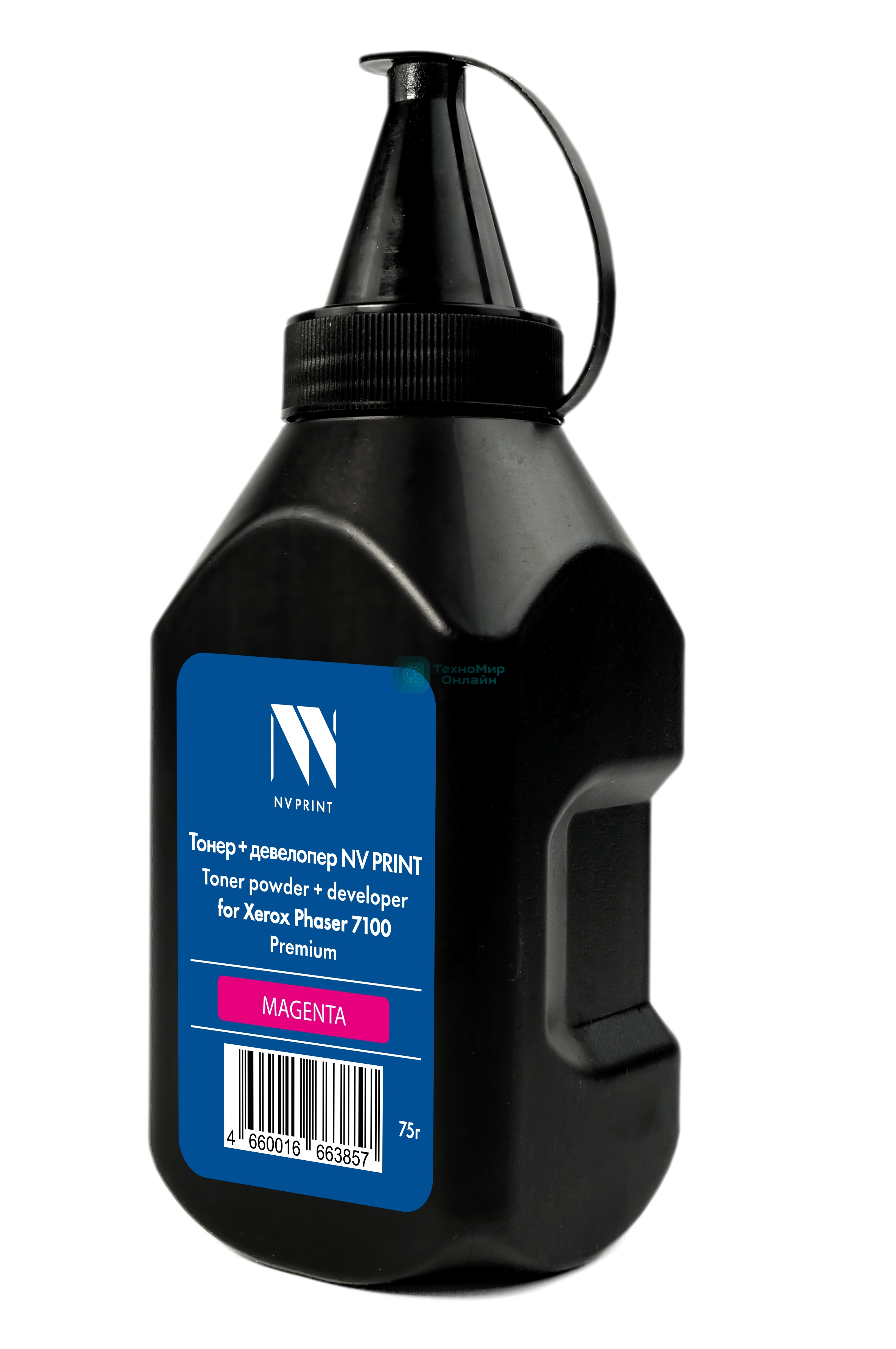 Тонер + девелопер NVPrint для Xerox Phaser 7100 Premium (75г) Magenta совместимый
