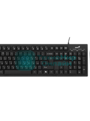 Комплект клавиатура+мышь Genius KM-100SE проводной, USB, 1200 DPI, чёрный