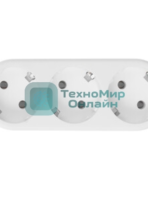 Удлинитель Defender TG-01 3 розетки, заземление, белый