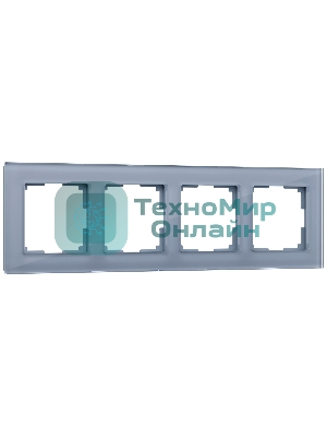 Рамка на 4 поста (серый,стекло) W0041115
