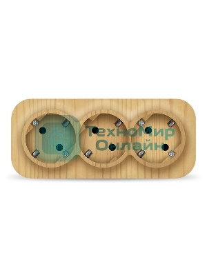 Розетка 3-м ОП 16А IP20 с заземл. сосна IONICH 1440