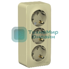 Розетка 3-м ОП Blanca 16А 250В без шторок с заземл. изол. пласт. беж. SchE BLNRA010317