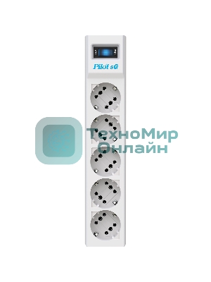 Сетевой фильтр ZIS PILOT Surge protector Pilot SG5 5 outlets (GP), 10A/2.2kVt, automatic circuit-breaker, 5 m