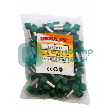 Наконечник штыревой втулочный Rexant изолированный F-14 мм 2х6 мм² (НШВи(2) 6.0-14/НГи2 6,0-14) зеленый