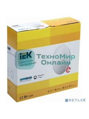 Светильник светодиодный ДПБ 1001 12Вт 4000K IP20 круг бел. IEK LDPB0-1001-12-4000-K01