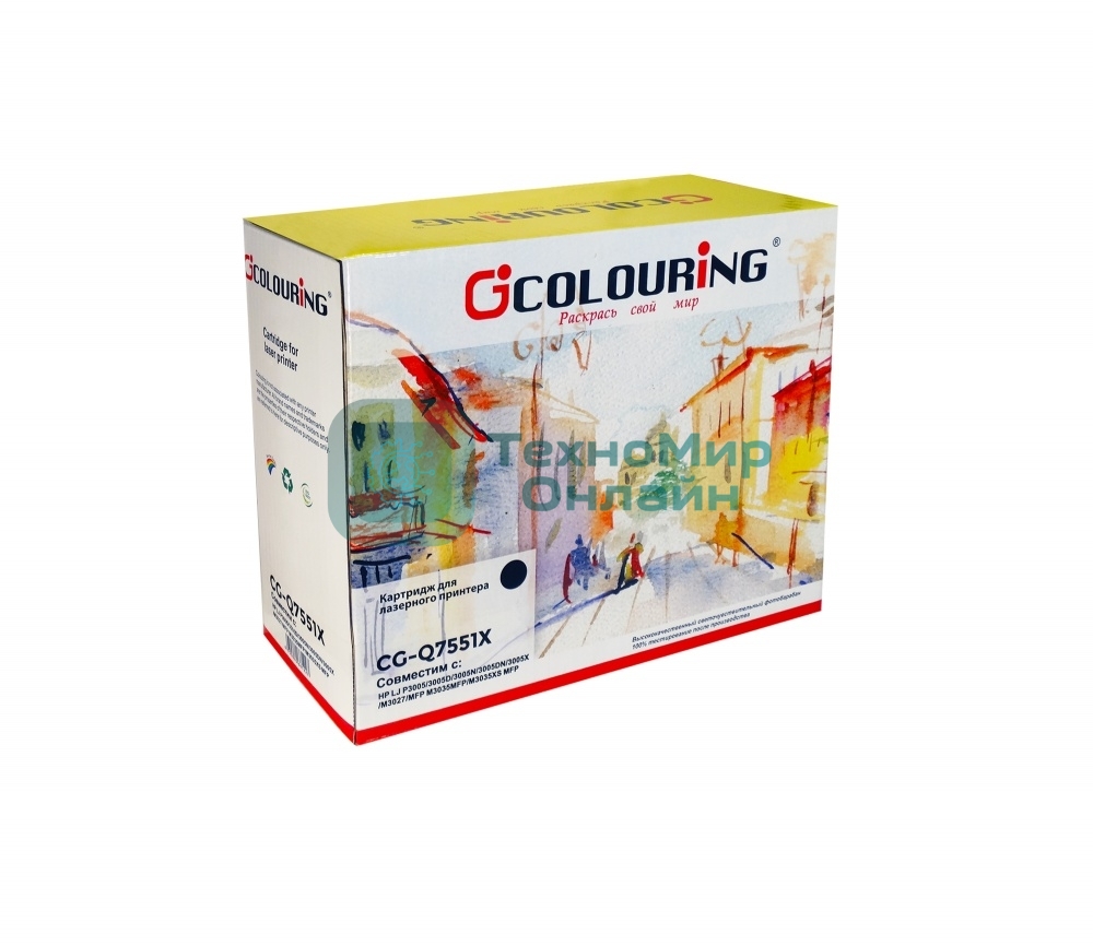 Картридж лазерный Colouring CG-Q7551X черный (13000 стр.) для HP LJ P3005/3005D/3005N/3005DN/3005X/M3027/MFP M3035MFP/M3035XS MFP