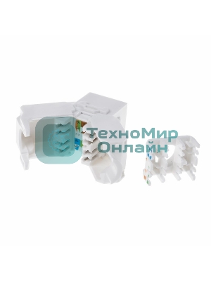 Модуль Rexant Keystone Jack RJ-45(8P8C), UTP неэкранированный, cat.5e, тип 90 градусов, самозажимной, белый
