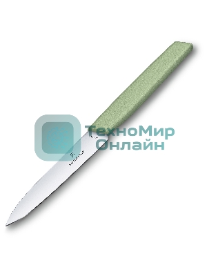 Нож кухонный Victorinox Swiss Modern (6.9006.1042) стальной разделочный лезв.100мм прямая заточка зеленый