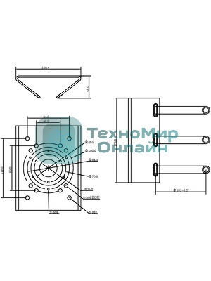 Кронштейн для крепления на столб видеокамер серий HFWxxS, HFWxxR-Z/VF,SD60/6AE/6AL, SD59/50/40, SD6C, SD42, SD29 Кронштейн для крепления на столб видеокамер серий HFWxxS, HFWxxR-Z/VF,SD60/6AE/6AL, SD59/50/40, SD6C, SD42, SD29
