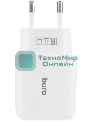 Сетевое зарядное устройство Buro BUWH1 15.5W 3.1A 2xUSB универсальное белый