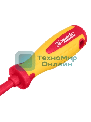 Отвертка Matrix Insulated, SL3,0 x 80 мм, CrMo, до 1000 В, двухкомп. рукоятка
