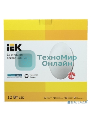 Светильник светодиодный ДПБ 1001 12Вт 4000K IP20 круг бел. IEK LDPB0-1001-12-4000-K01