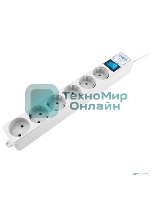 Сетевой фильтр Powercube SPL(5+1)-16B-P-3М-WHITE 3 м, 6 розеток, белый, коробка
