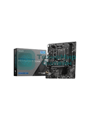 Материнская плата MSI PRO H610M-S DDR4, LGA 1700, Intel H610, 2xDDR4, 2xSATA, 1xM.2, 1xPCIe 4.0 x16, 1xPCIe 3.0 x1, 1xHDMI, 1x1Gb LAN, 4xUSB 2.0, 2xUSB 3.2 Gen 1, 3x3.5 мм, 7.1, Micro-ATX