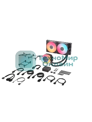 Система жидкостного охлаждения Corsair iCUE LINK TITAN 240 RX LCD (240мм, черный, RGb/ Fans: 2x120мм, 73.5CFM, 36dBA, 2100RPM/ S: 1851, 1700, AM5, AM4)