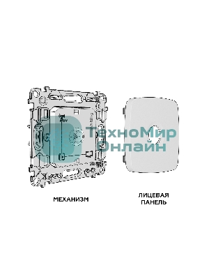 Комплект механизма TV розетки оконечной экранированной 5-1000MHz 3dB OMEGA Темная бронза матовый QUANT (OP6430, VM199) MO643005