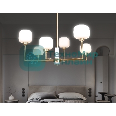 Люстра Ambrella light LH53015/6 BS/FR латунь/белый матовый G9*6 max 40W D690*680