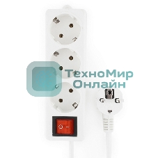 Сетевой фильтр Гарнизон ELB-G3-W-3, 3 евророзетки с выключателем и заземлением, допустимый ток 16А, длина 3м.