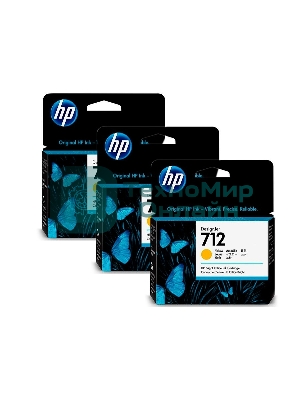 Картридж струйный HP 712 3ED79A желтый x3упак. (29мл) для HP DJ Т230/630