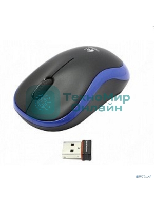 Мышь беспроводная Logitech M185 синий, 1000 dpi, радиоканал, USB, кнопки - 3