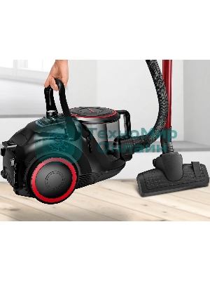 Пылесос Bosch BGS41POW1 черный/красный, 350/700 Вт, уборка сухая, пылесборник контейнер 2.4 л