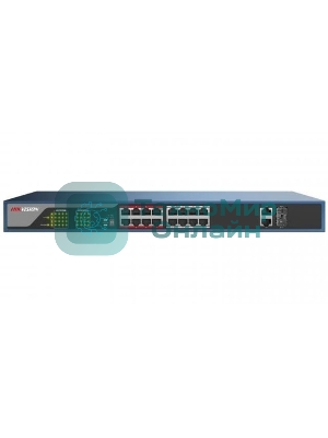 Неуправляемый PoE коммутатор DS-3E0318P-E/M (C) 16 портов RJ45 100M PoE бюджет 130 Вт