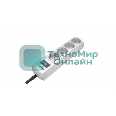 Сетевой фильтр Pilot mini 1.8 м, 4 розетки, белый, коробка