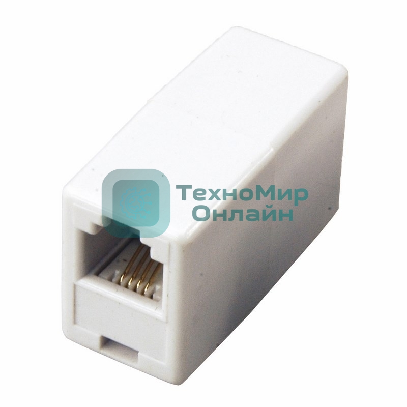 Проходной тeлефонный адаптер Rexant RJ-14(6P4C) (гнездо-гнездо)