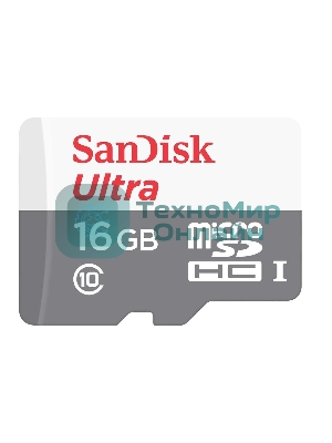 Флеш карта Sandisk Ultra microSDHC 16Gb 80Mb/s Class 10