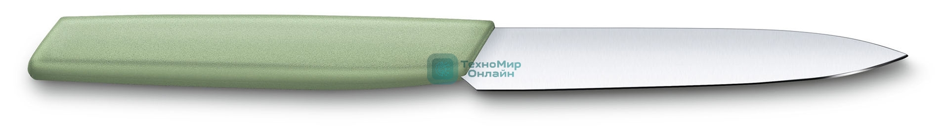Нож кухонный Victorinox Swiss Modern (6.9006.1042) стальной разделочный лезв.100мм прямая заточка зеленый
