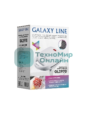 Вафельница Galaxy Line GL 2970, белый, с несъемными пластинами, 650 Вт