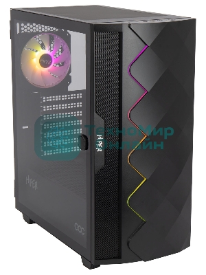 Компьютерный корпус Hiper DCB черный без БП ATX 1x120mm 1x140mm 1xUSB2.0 1xUSB3.0 audio bott PSU