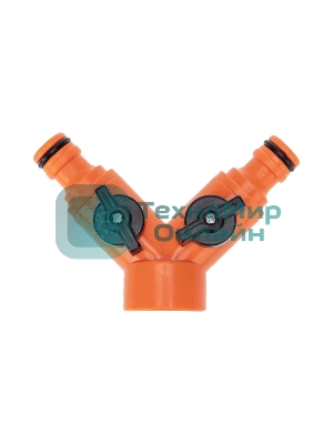 Разветвитель 2-х канальный на кран 3/4-1/2 дюйма Четыре Сезона