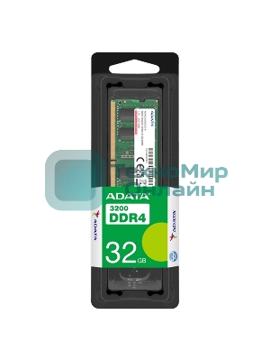 Оперативная память ADATA, DDR4, 32GB (1x32GB), 3200MHz, CL22, SO-DIMM