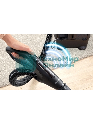 Пылесос Bosch BGS41POW1 черный/красный, 350/700 Вт, уборка сухая, пылесборник контейнер 2.4 л