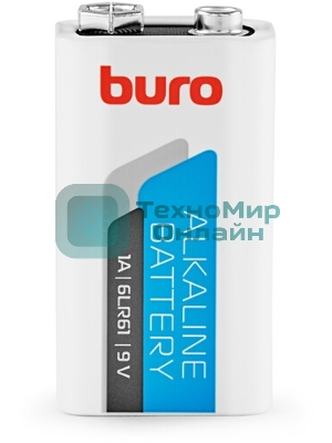 Батарея Buro Alkaline 6LR61 9V (1шт) блистер