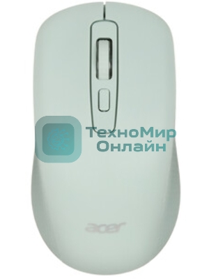 Мышь беспроводная Acer OMR309 зеленый, 1600 dpi, радиоканал, USB, кнопки - 4