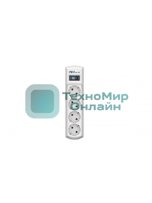 Сетевой фильтр Pilot mini 1.8 м, 4 розетки, белый, коробка