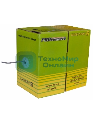 Кабель PROconnect Кабель UTP CAT6 4 пары (305м) 0.57 мм CCA