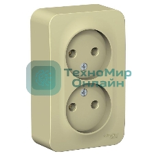 Розетка 2-ая б/з без шторок, изолир. пластина 16А, 250 В SE Blanca наруж Беж