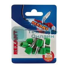 Наконечник штыревой втулочный Rexant изолированный F-14 мм 2х6 мм² (НШВи(2) 6.0-14/НГи2 6,0-14) зеленый