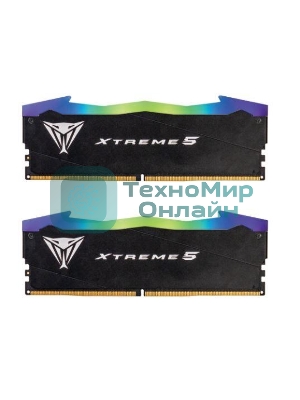 Оперативная память Patriot Viper Xtreme 5, DDR5, 48GB (2x24GB), 7600MHz, CL36, DIMM, с радиаторами, RGB, черный